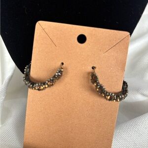 Elegant Gold and Black Hoop Earrings